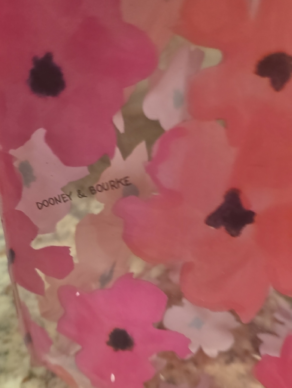 Beautiful Dooney And Bourke Pink Floral Clear Shopper with Leather Handles - Picture 3 of 16